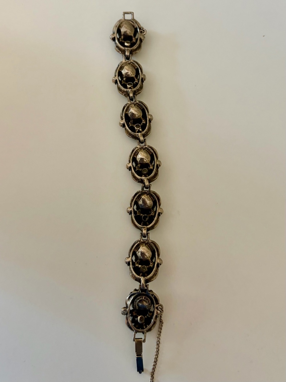 Vintage Hollycraft 1954 Clear Rhinestone Bracelet Signed Silver Tone Statement - Picture 5 of 7